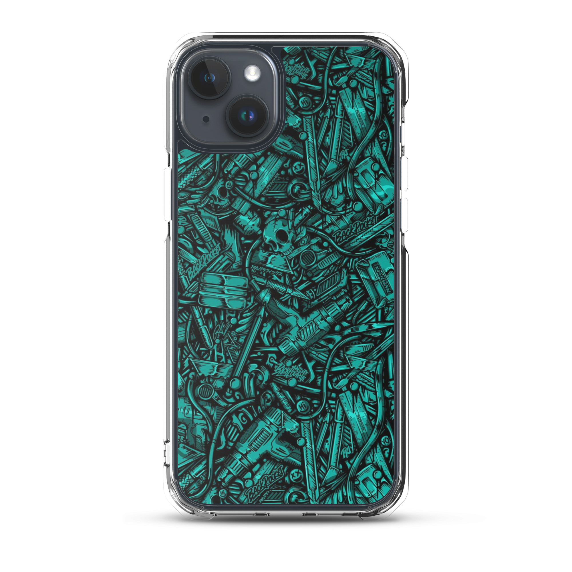 magsafe® clear case for iphone® / cyan scavenger