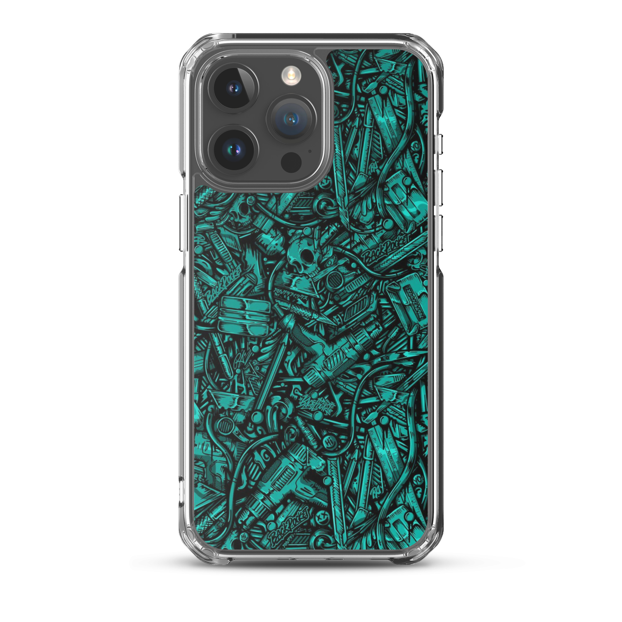 magsafe® clear case for iphone® / cyan scavenger