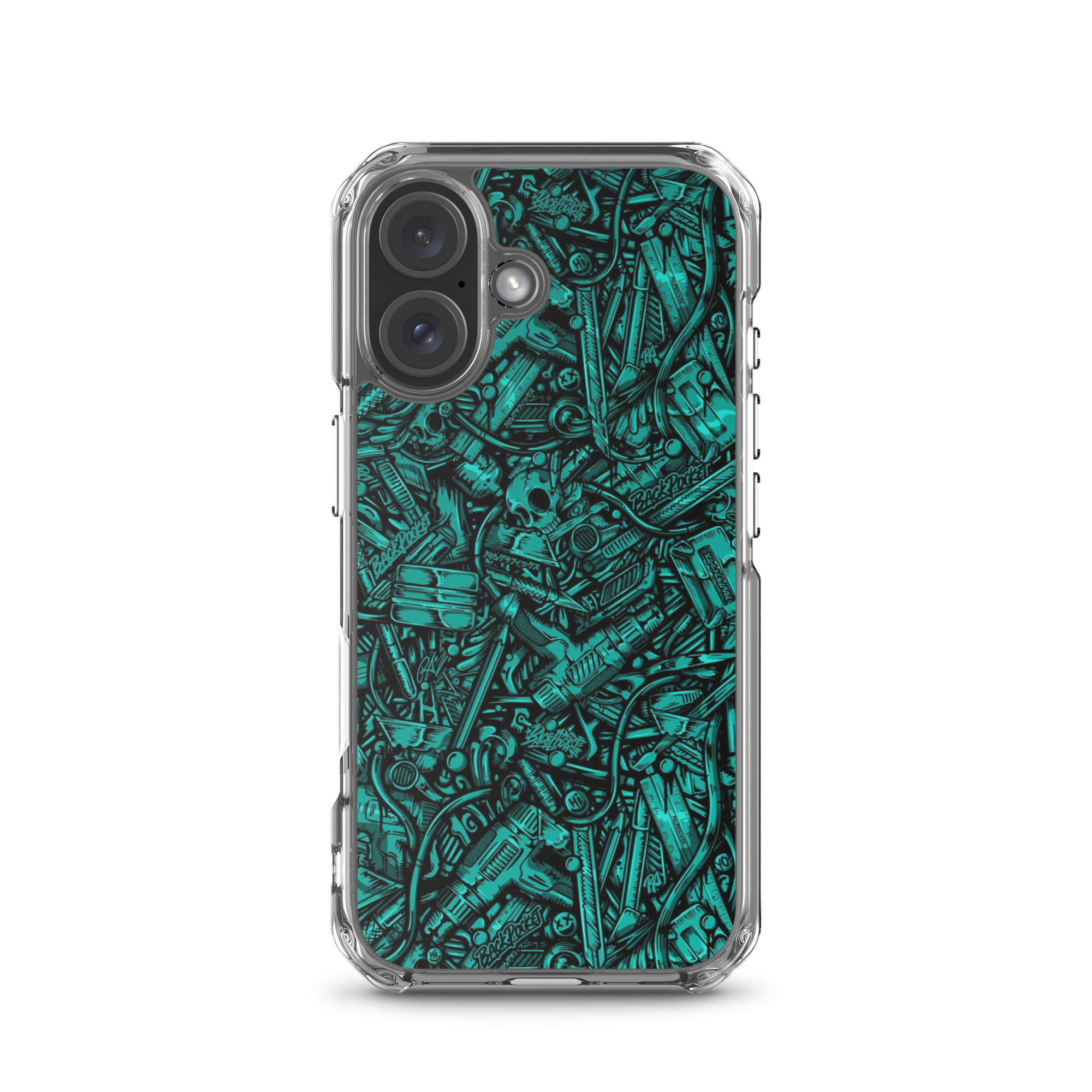 magsafe® clear case for iphone® / cyan scavenger