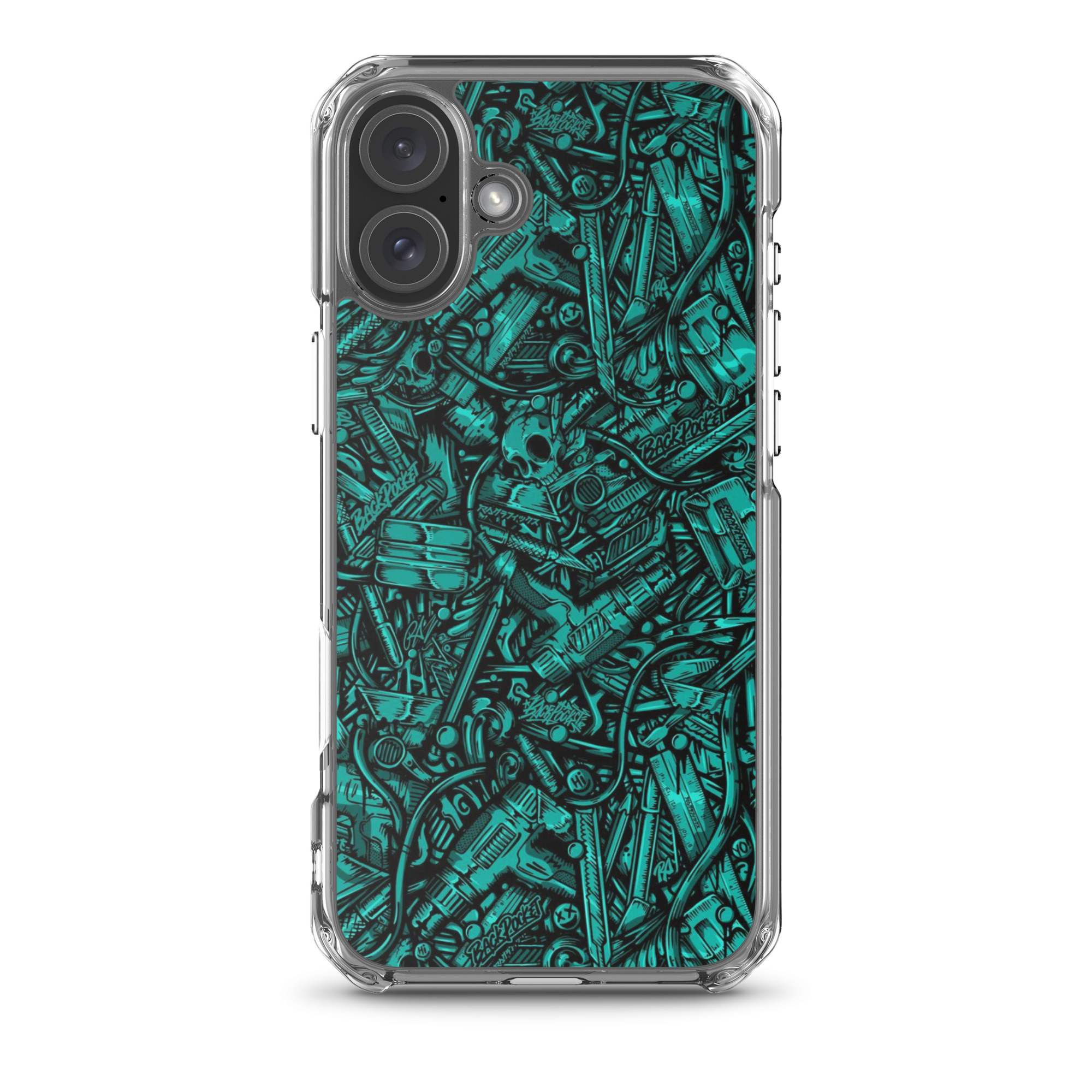 magsafe® clear case for iphone® / cyan scavenger