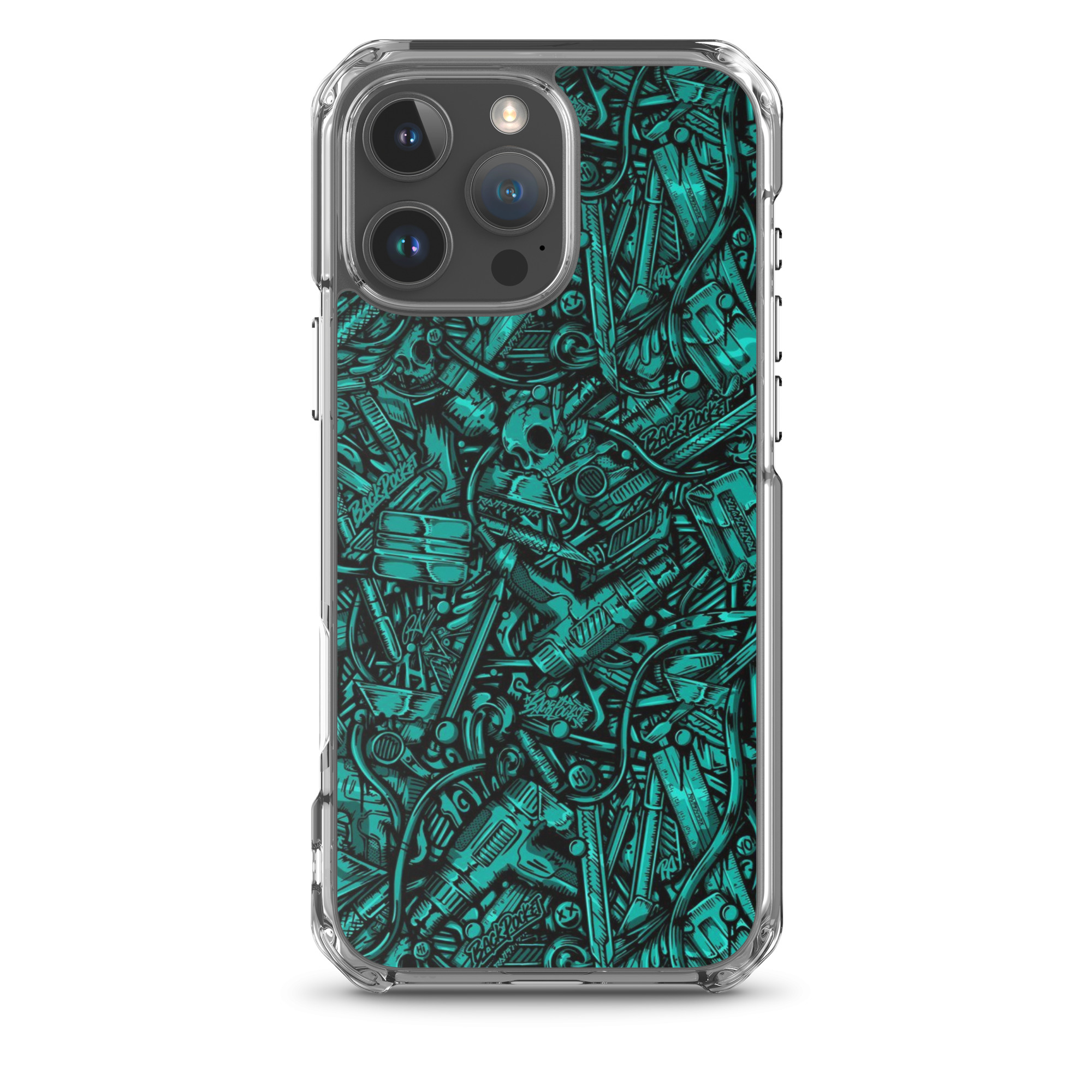 magsafe® clear case for iphone® / cyan scavenger