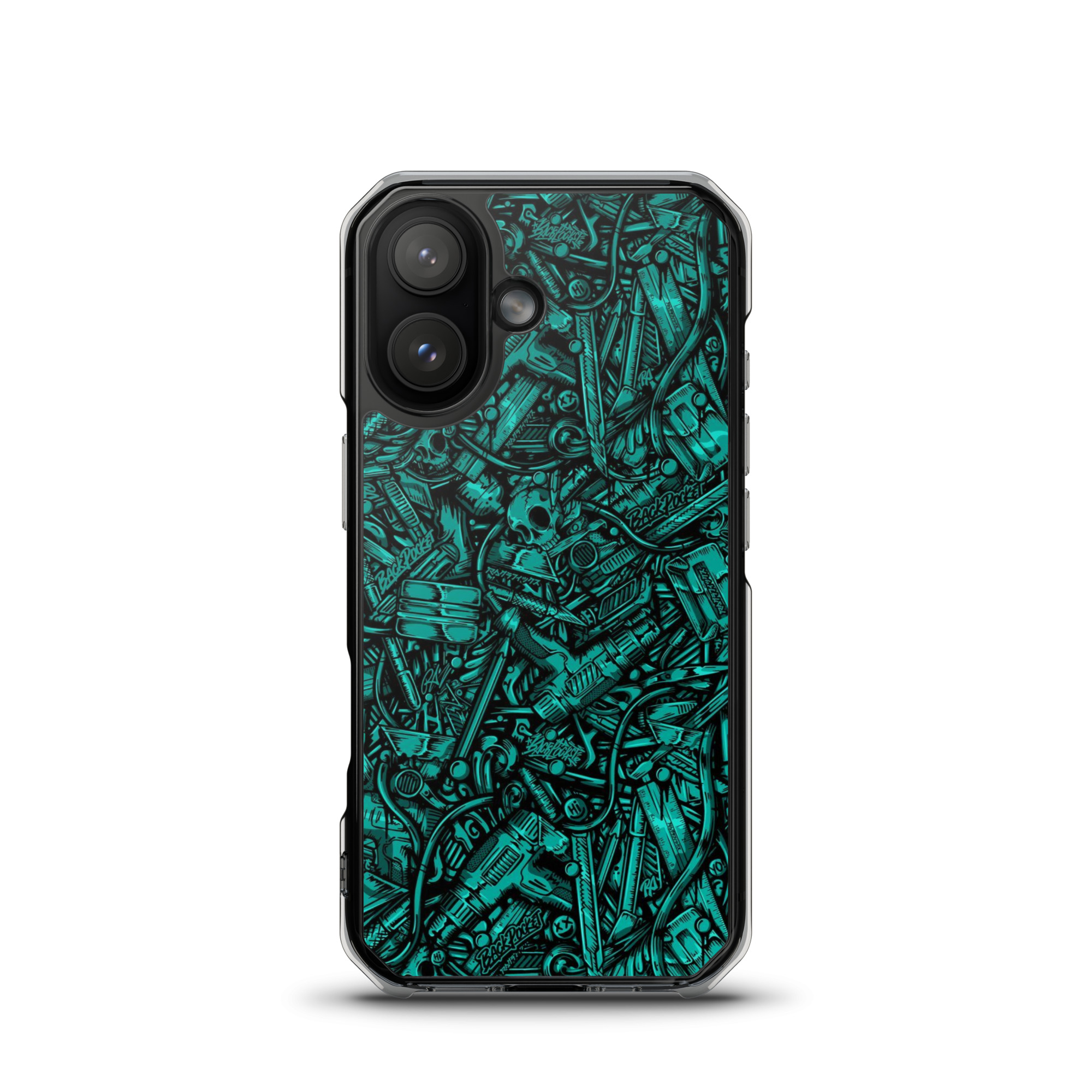 magsafe® clear case for iphone® / cyan scavenger