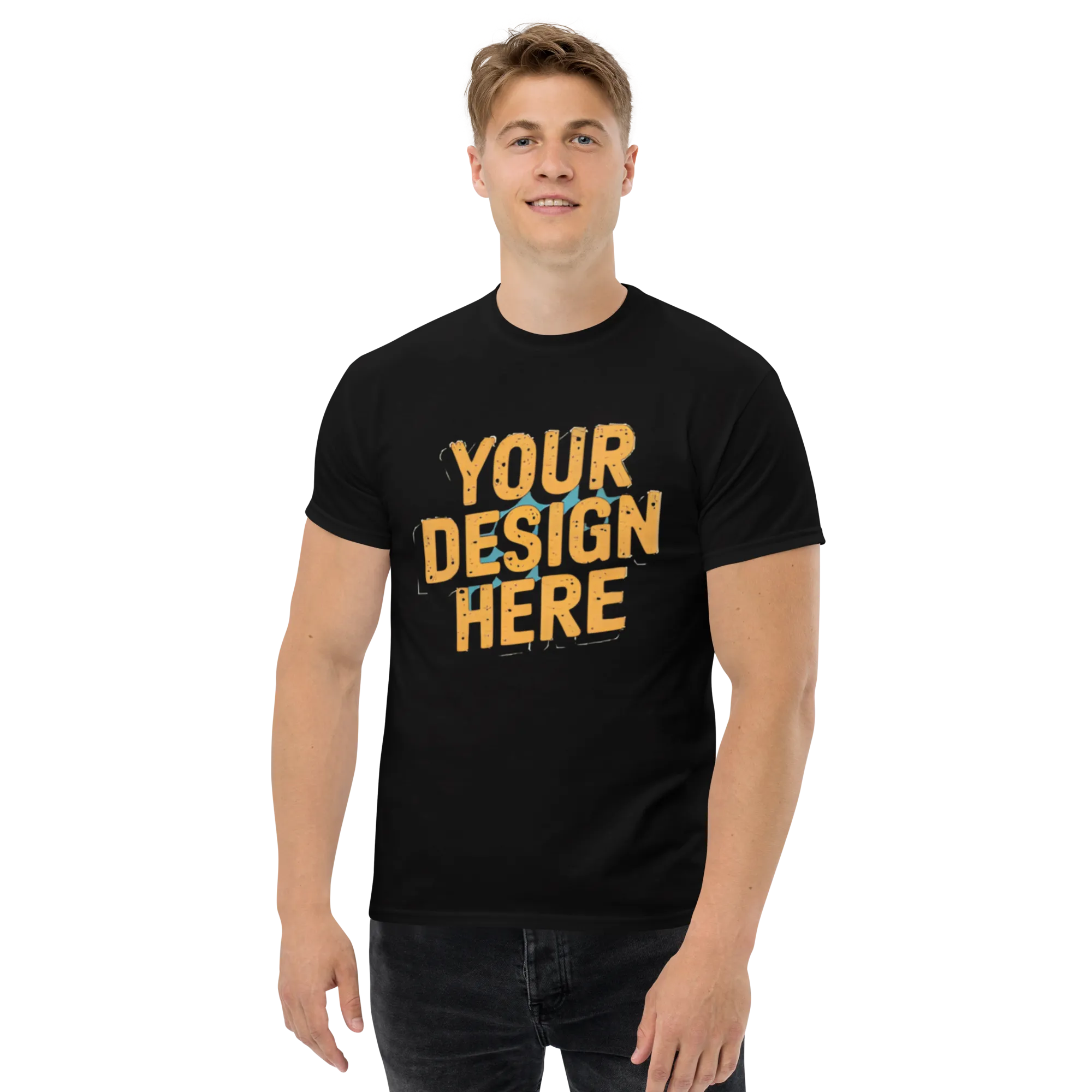 unisex classic tee black front