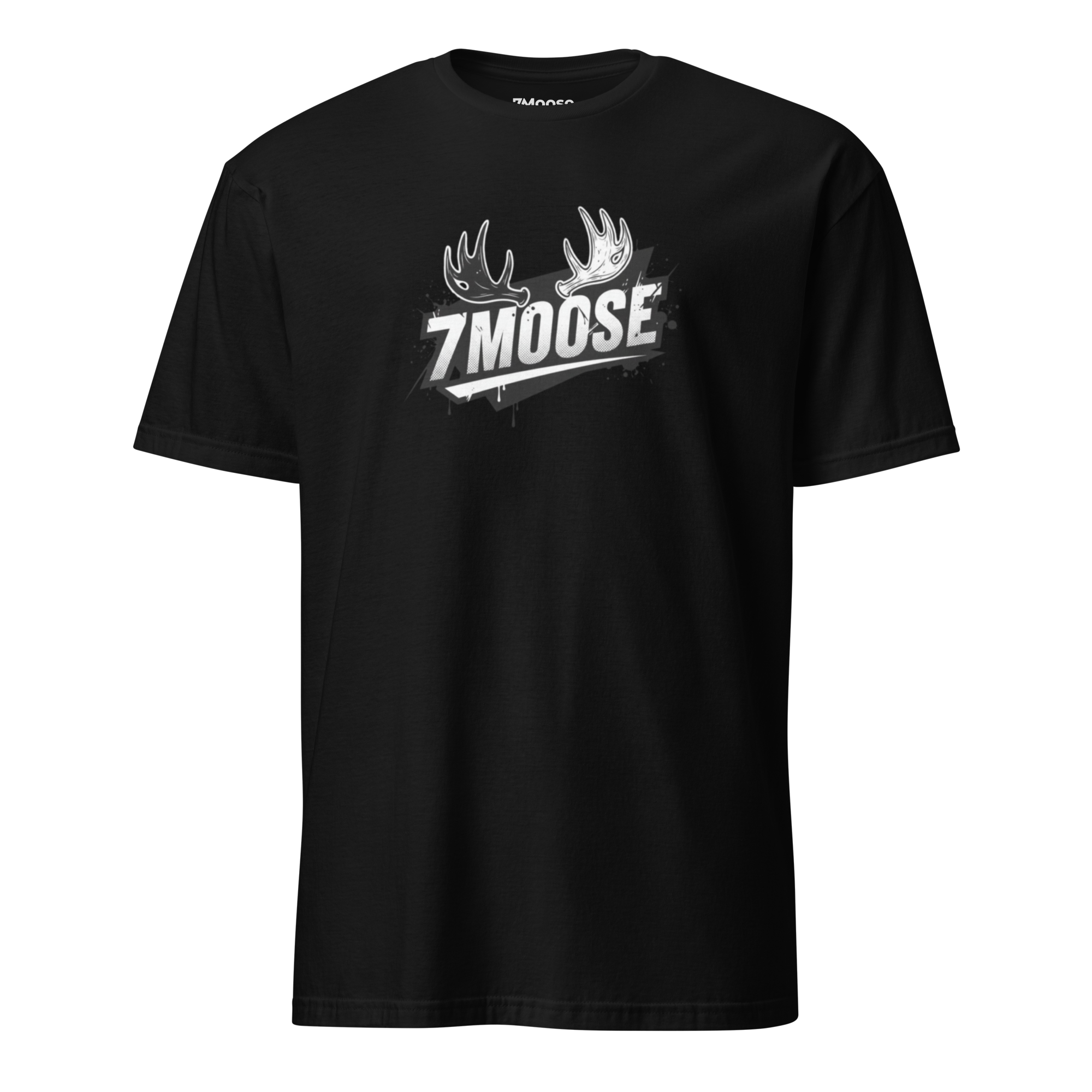 short sleeve unisex t shirt / black and white horns short sleeve unisex t shirt / black and white horns